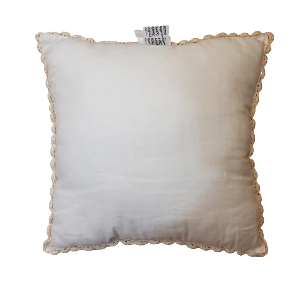 Decorative Ivory Boho Crochet‎ Pillow 15x15